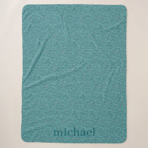 Personalised Med. Dark Teal Sherpa Blanket