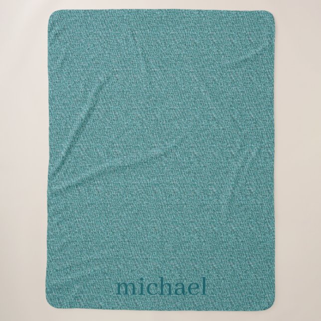 Personalised Med. Dark Teal Sherpa Blanket (Front)