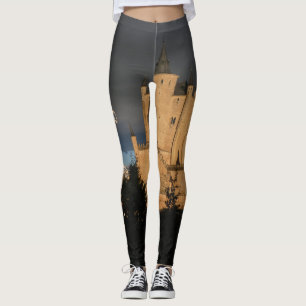 Personalised Mediaeval Castle Fashion Yoga Name Leggings