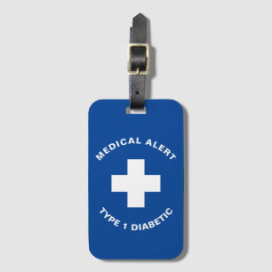 Personalised Medical Alert Diabetic Gift Diabetes Luggage Tag