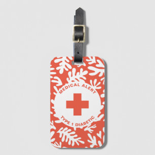 Personalised Medical Alert Diabetic Gift Diabetes Luggage Tag