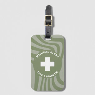 Personalised Medical Alert Diabetic Gift Diabetes Luggage Tag