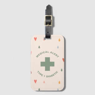 Personalised Medical Alert Diabetic Gift Diabetes Luggage Tag