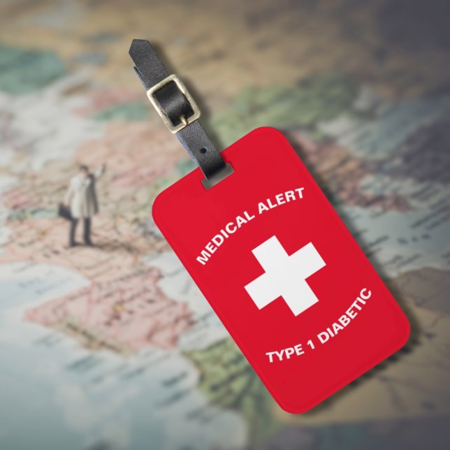 Personalised Medical Alert  Diabetic Luggage Tag (Personalised Medical Alert Diabetic Luggage Tag
)