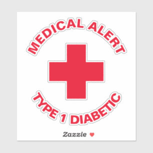 Personalised Medical Alert  Diabetic Red 