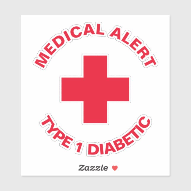 Personalised Medical Alert  Diabetic Red  (Sheet)