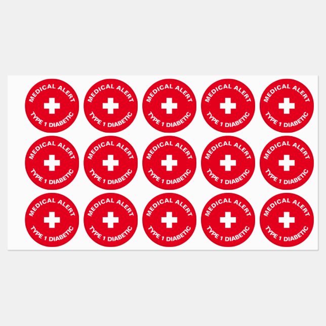Personalised Medical Alert  Diabetic Red  (Sheet)