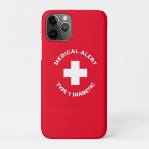 Personalised Medical Alert  Diabetic Red  Case-Mate iPhone Case