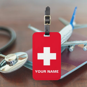 Personalised Medical Alert Red Luggage Tag
