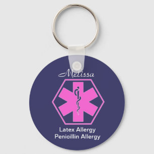 Personalised Medical allergy alert keychains