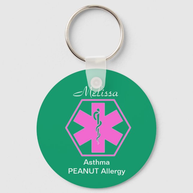 Personalised Medical allergy alert keychains (Front)