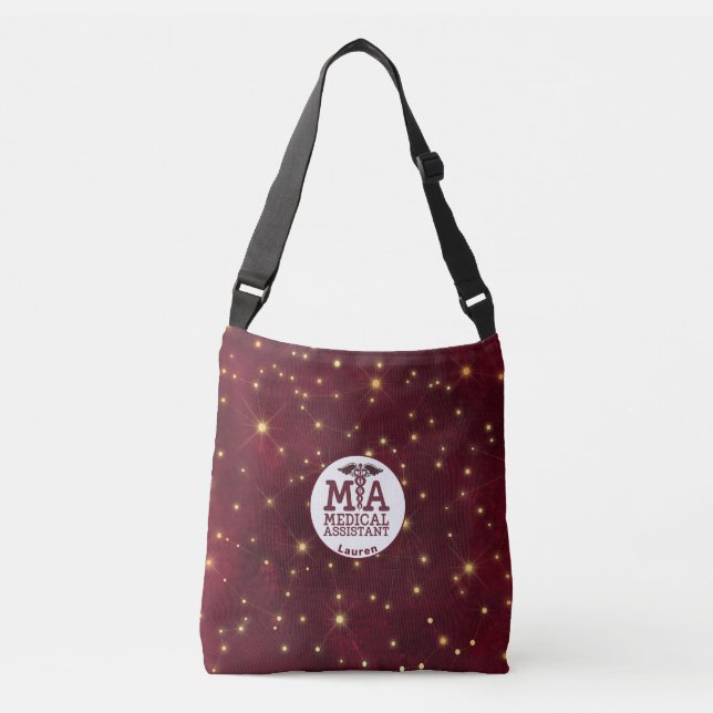  Personalised Medical Assistant Burgundy  Crossbody Bag (Front)