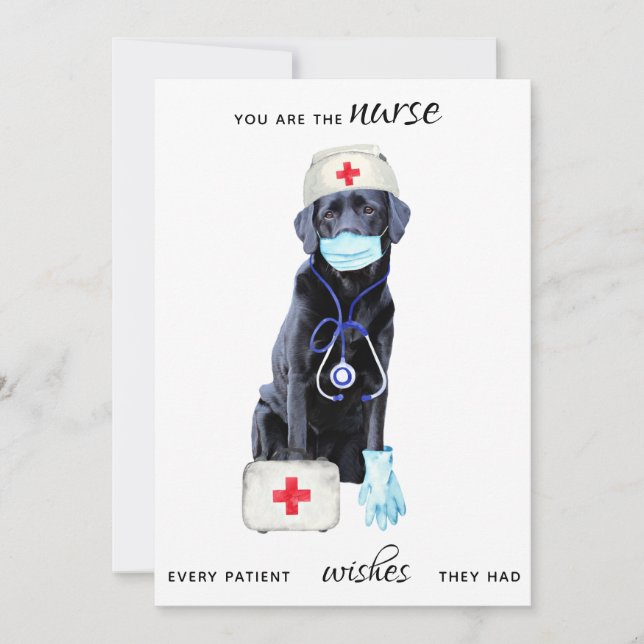 Personalised Medical Cute Nursing Dog Nurses Day Holiday Card (Front)