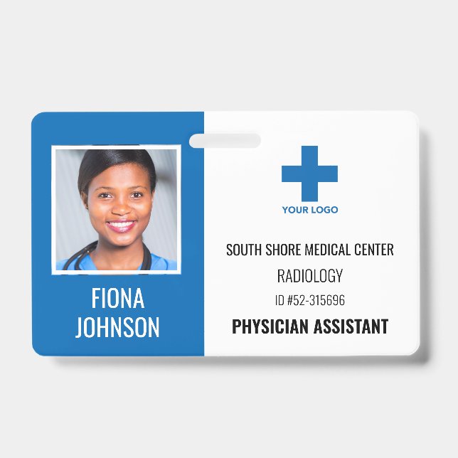 Personalised Medical Employee Logo Photo ID Badge (Front)