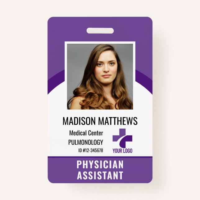 Personalised Medical Employee Logo & Photo ID ID Badge (Front)