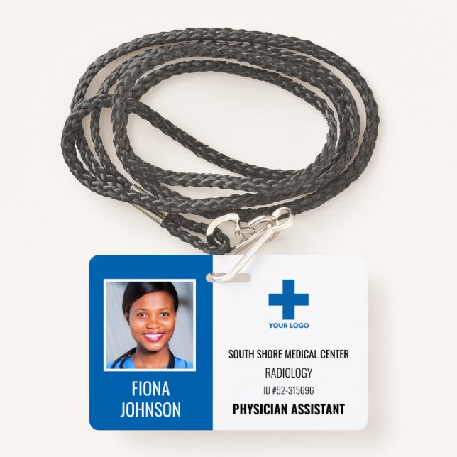Personalised Medical Employee Logo Photo ID ID Badge (Front with Lanyard)
