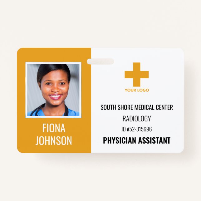 Personalised Medical Employee Logo Photo ID ID Badge (Front)