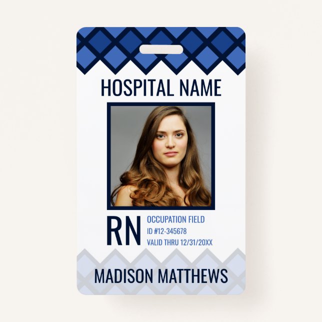 Personalised Medical Employee Photo ID Badge (Front)