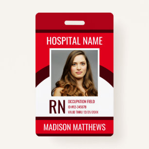 Personalised Medical Employee Photo ID Badge