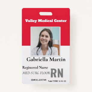 Personalised Medical Employee Photo ID Badge