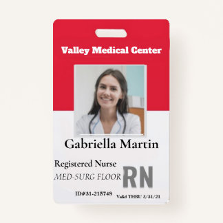 Personalised Medical Employee Photo ID Badge