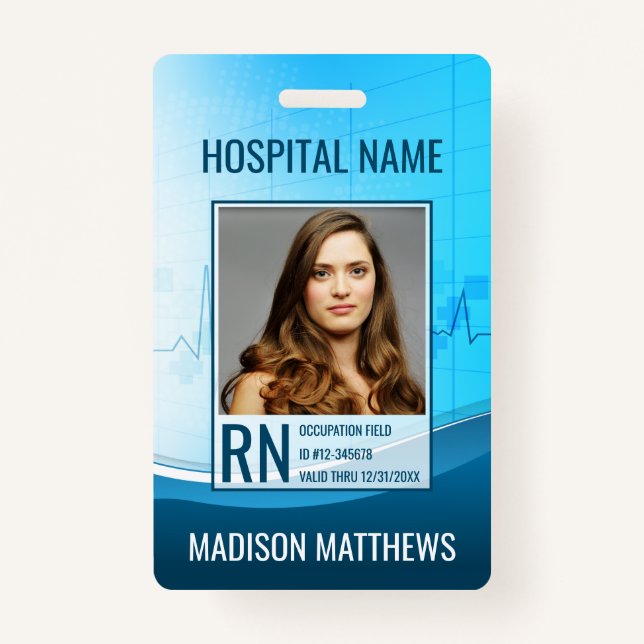 Personalised Medical Employee Photo ID Badge (Front)
