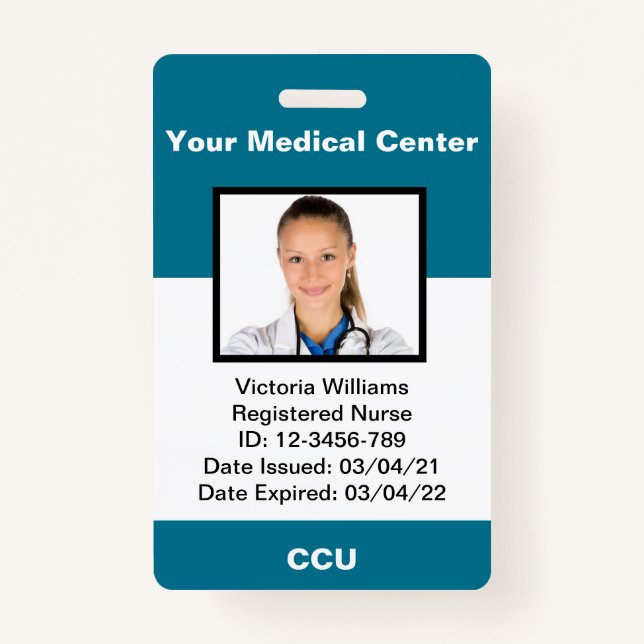 Personalised Medical Employee Photo ID Badge (Front)