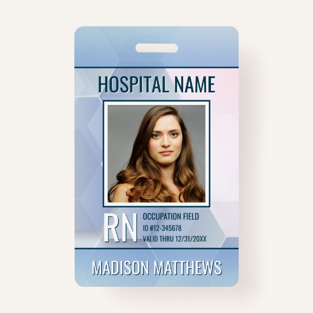 Personalised Medical Employee Photo ID Badge (Front)