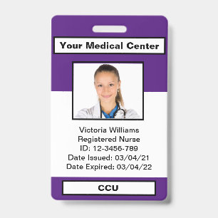 Personalised Medical Employee Photo ID Badge