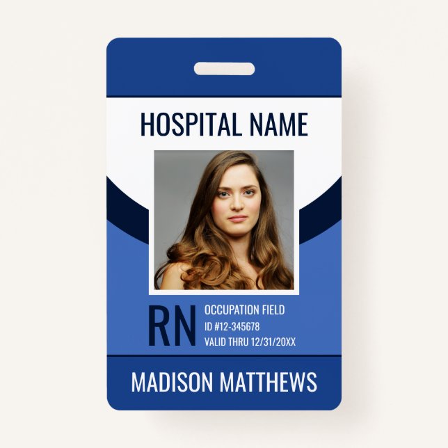 Personalised Medical Employee Photo ID ID Badge (Front)