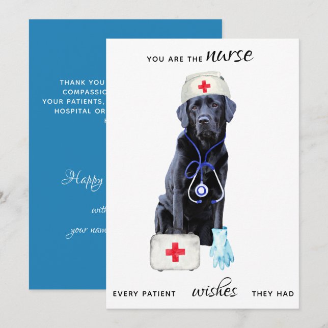 Personalised Medical Nursing Cute Nurse Week Holiday Card (Front/Back)