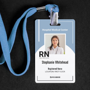 Personalised Medical Personnel Photo ID Dusty Blue ID Badge