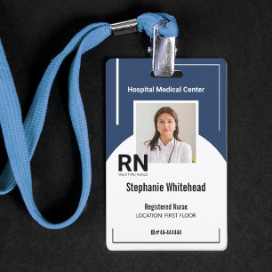 Personalised Medical Personnel Photo ID Navy Badge ID Badge