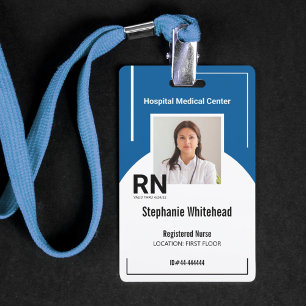 Personalised Medical Personnel Photo ID Royal Blue Badge