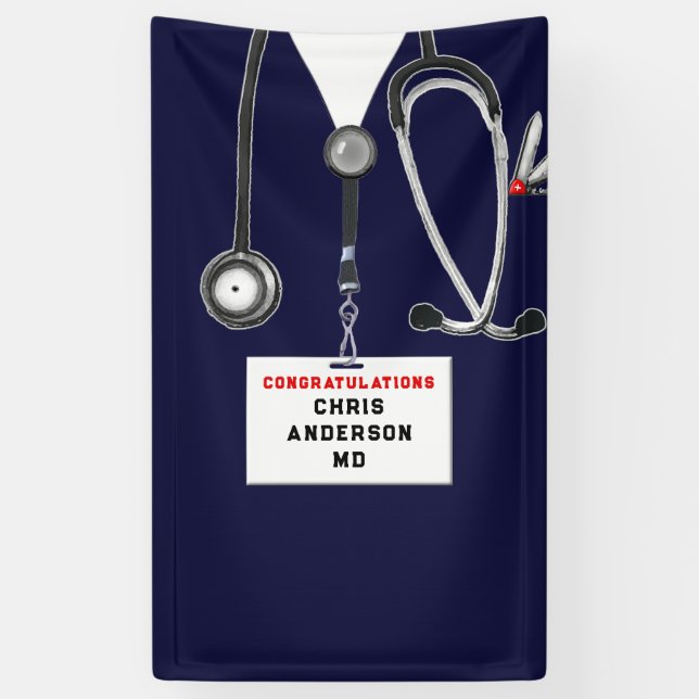 Personalised Medical School Graduation Banner (Vertical)