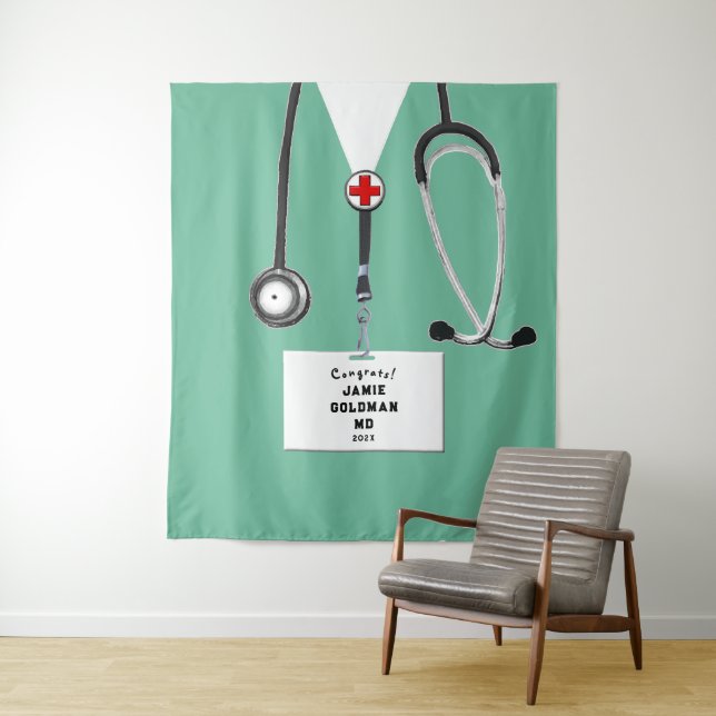 Personalised Medical School Graduation Congrats Tapestry (In Situ)