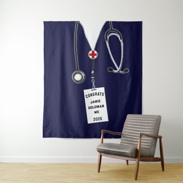 Personalised Medical School Graduation Congrats Tapestry (In Situ)