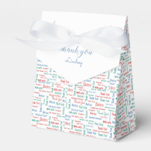 Personalised medical Thank You Red White Blue Favour Box
