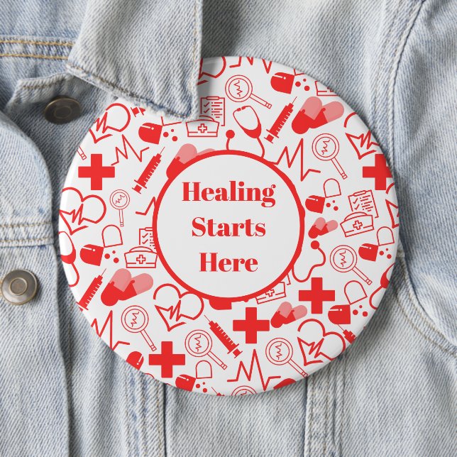 Personalised Medical Theme Healthcare Professional 6 Cm Round Badge (In Situ)