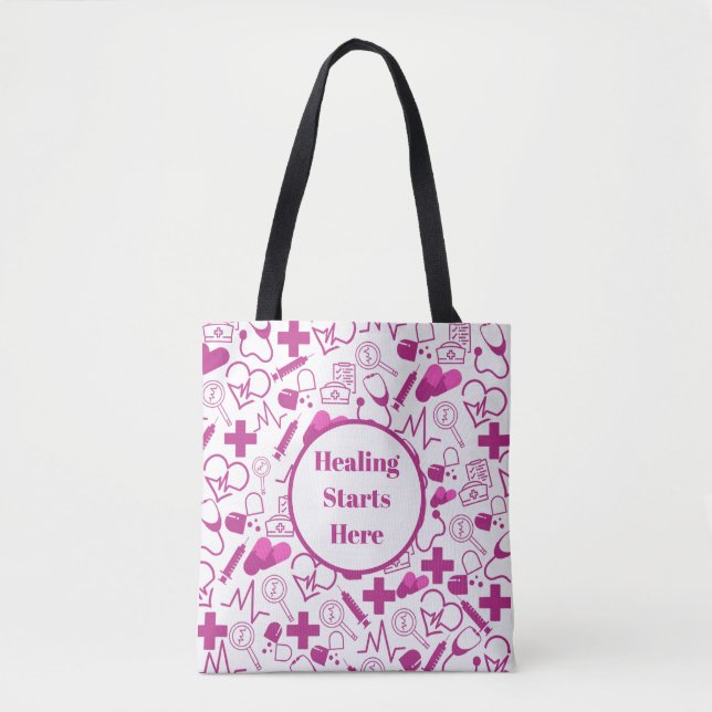 Personalised Medical Theme Healthcare Professional Tote Bag (Front)