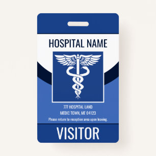 Personalised Medical Visitor Logo Photo ID Badge