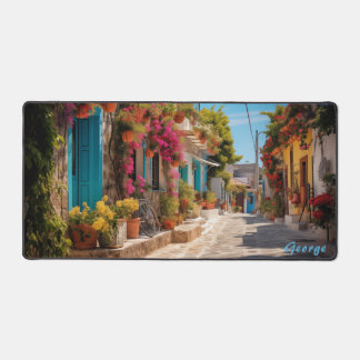 Personalised Mediterranean Island Street Desk Mat 