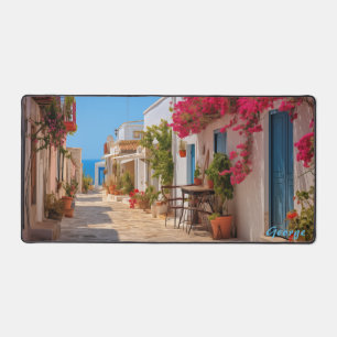 Personalised Mediterranean Island Street Desk Mat