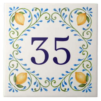Personalised Mediterranean Lemon Design Tile