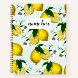 Personalised Mediterranean Lemons Notebook