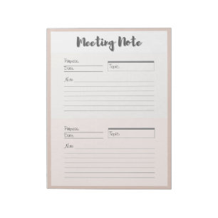 Personalised Meeting Note Notepad
