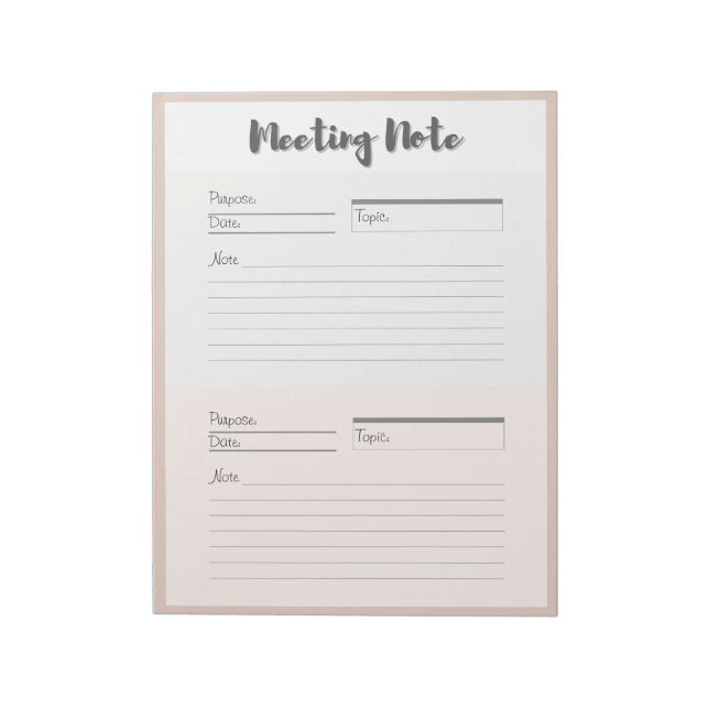 Personalised Meeting Note Notepad (Rotated)