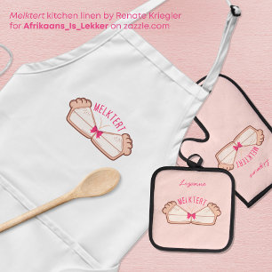 Personalised MELKTERT Afrikaanse Boeremeisie Oven Mitt & Pot Holder Set