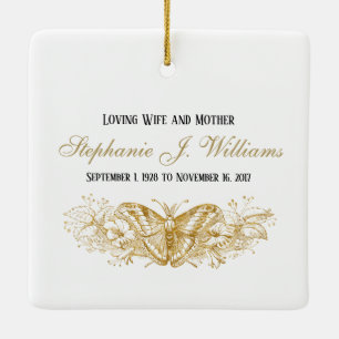 Personalised Memorial Feminine Keepsake Ceramic Ornament