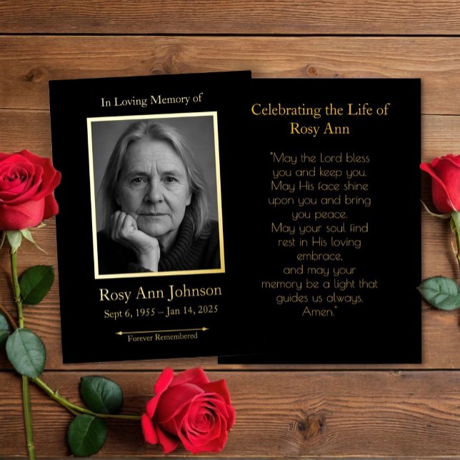 Personalised Memorial Funeral Photo Prayer Card (Creator Uploaded)